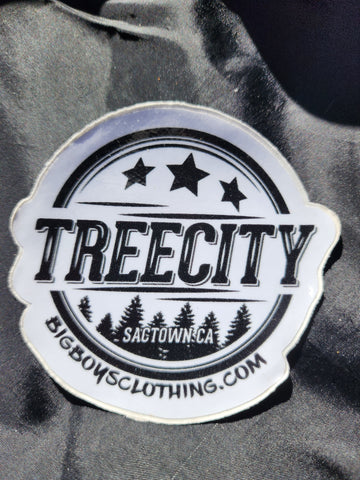 Tree City pine stars sticker
