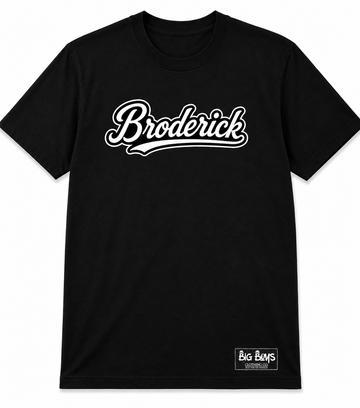 Broderick T shirt blk (cursive)