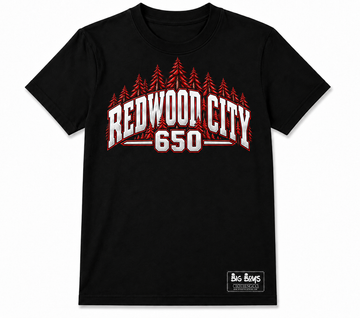 Redwood City t shirt (red trees)