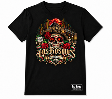 Redwood City t shirt (los bosques candy skull)