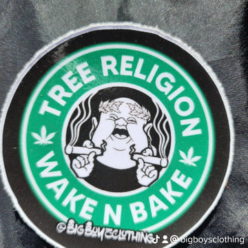 Tree Religion Wake n Bake sticker